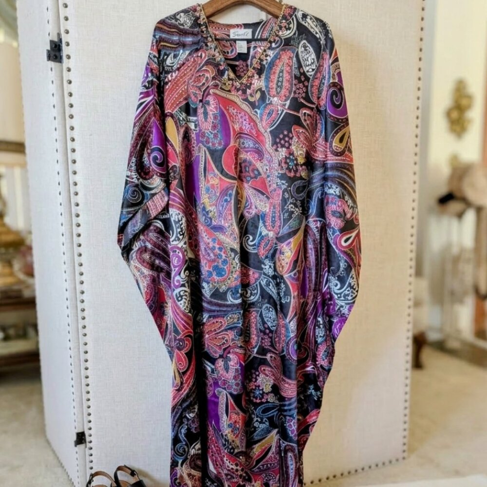Vintage Sante Classics Embellished Paisley Kaftan